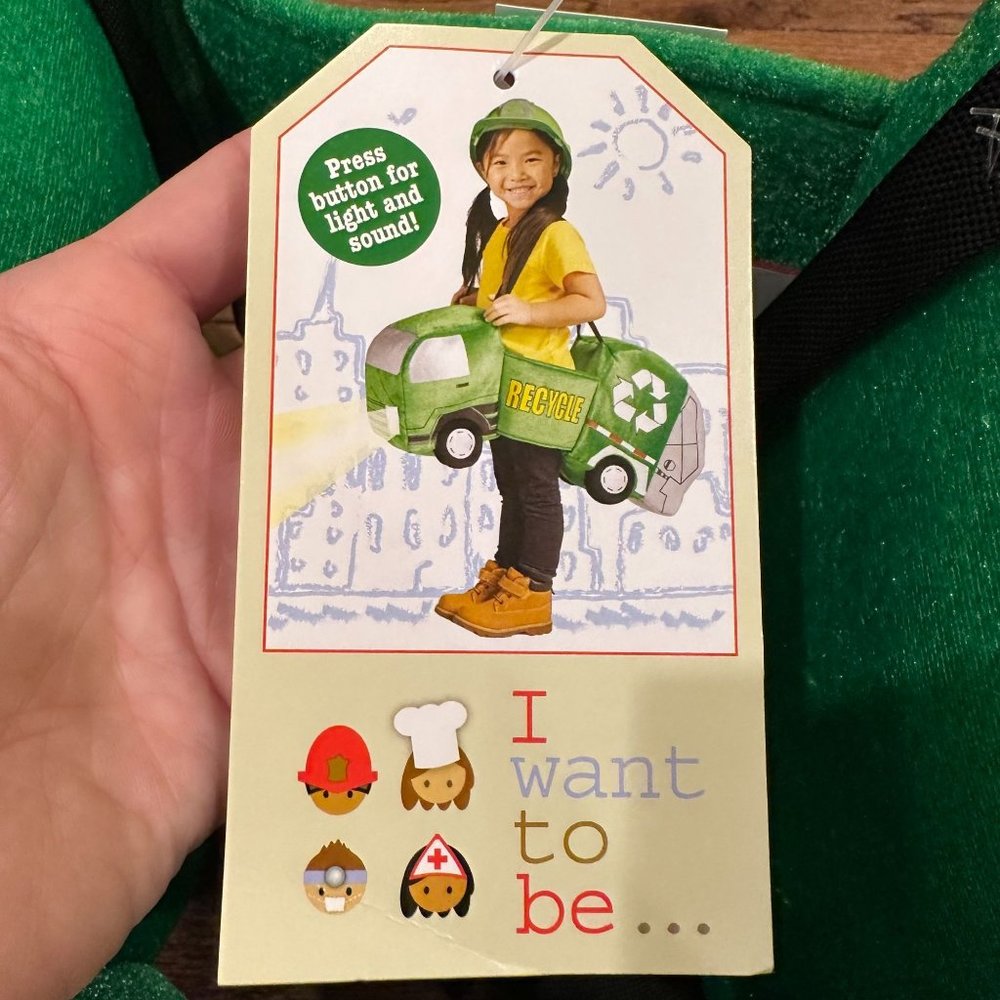 *Same Day Ship* Last One*NWT Recycle Truck Worker Green Halloween Costume Age3-7 - Picture 7 of 7